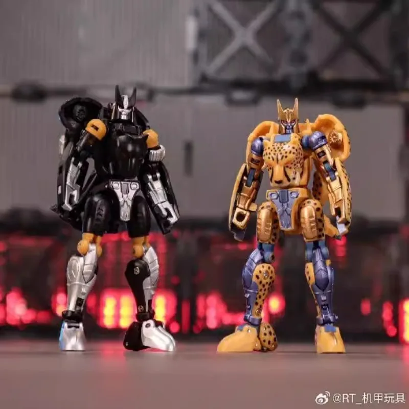 หุ่นยนต์ของเล่น Transformation ของเล่น RT03 สีเหลือง Panther RT-03B Black Panther Beast Wars ชุดขนาดเล็กสัดส่วนชุด 2 ชิ้น