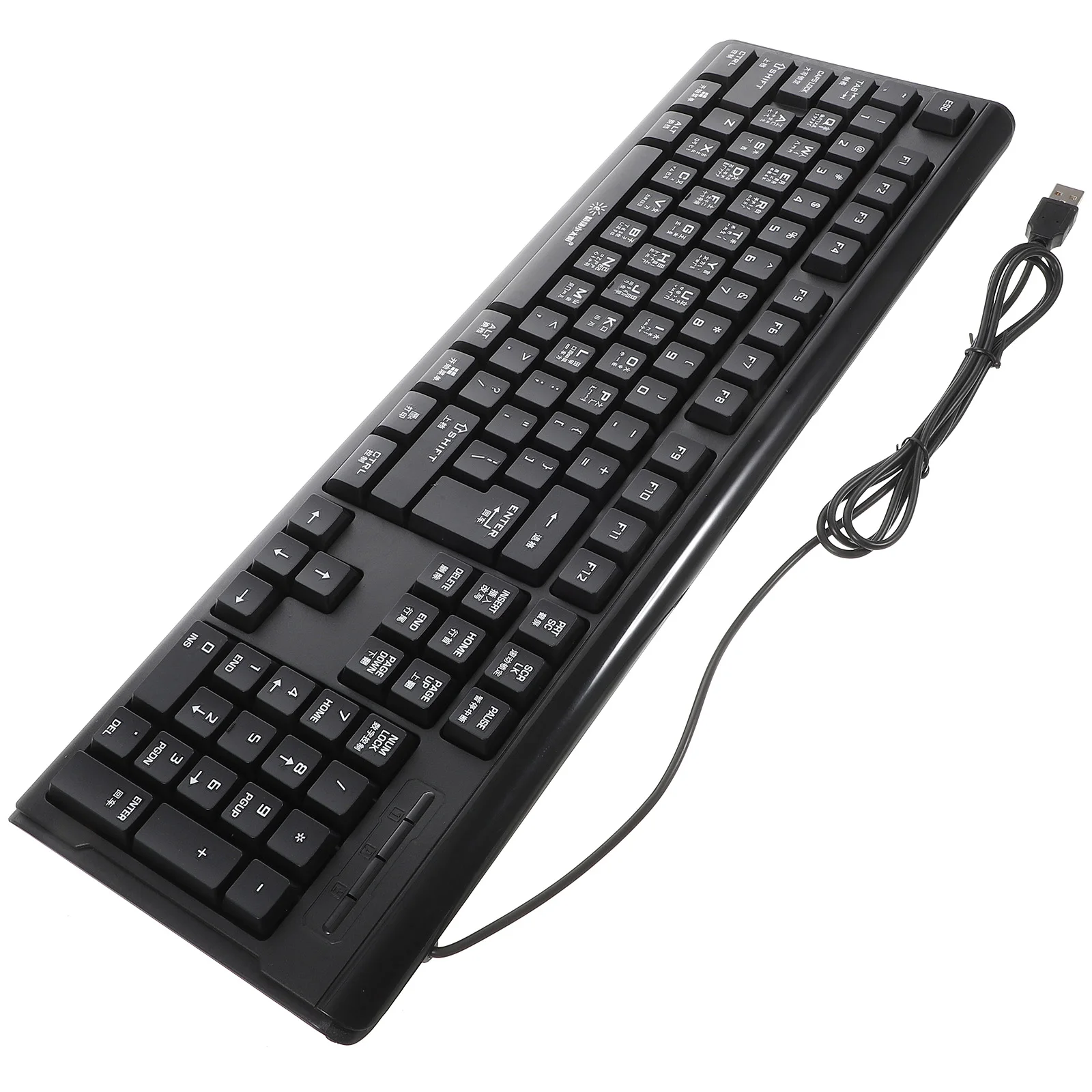

Wired Keyboard with Numeric Keypad for Desktop Laptop Full Size Black USB Stable Multi Language Compatibility Office Gaming