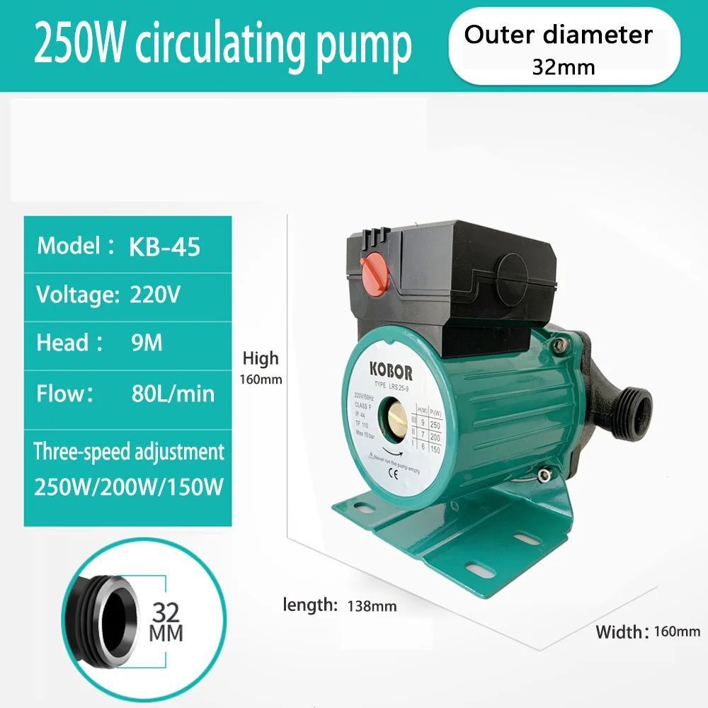Imagem -05 - Bomba de Circulação de Água Quente Doméstica Bomba de Aquecimento Central ar Condicionado Aquecedor Ultra Silencioso 320w