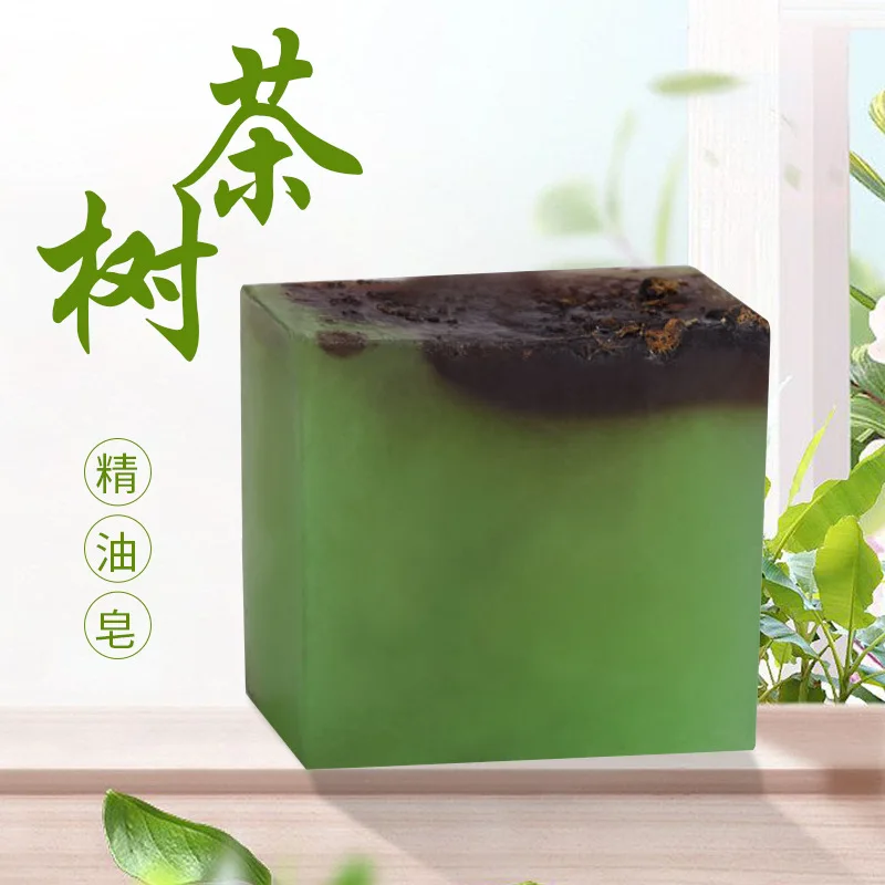 Plant Tea Tree Transparent Belt Flower Handmade Ease Hydrating Cleansing Bath Soap