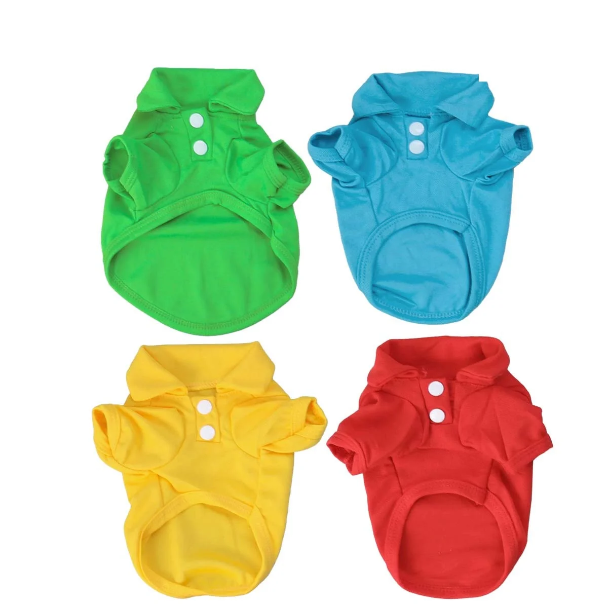 4 قطع من القطن الناعم للحيوانات الأليفة للكلاب، ملابس جرو لطيفة بأكمام قصيرة، ملابس مريحة وخفيفة الوزن للكلاب Xs #5