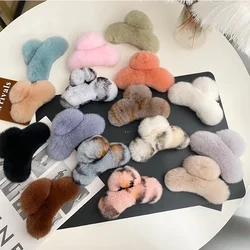 Rex Rabbit Hair Clips Headdress Cute Hair Accessories For Women  Plush Scratching Hair Headdress Fashion Girls Hair Accessoreis