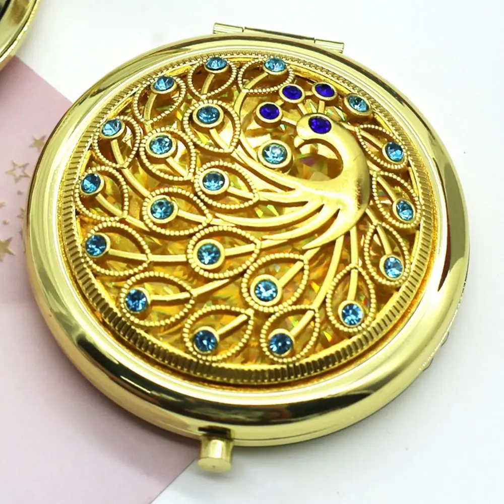 

Metal Exquisite Mirror Mini Gliter Crystal Portable Mirror Double-sided Elegant Pocket Mirror Women