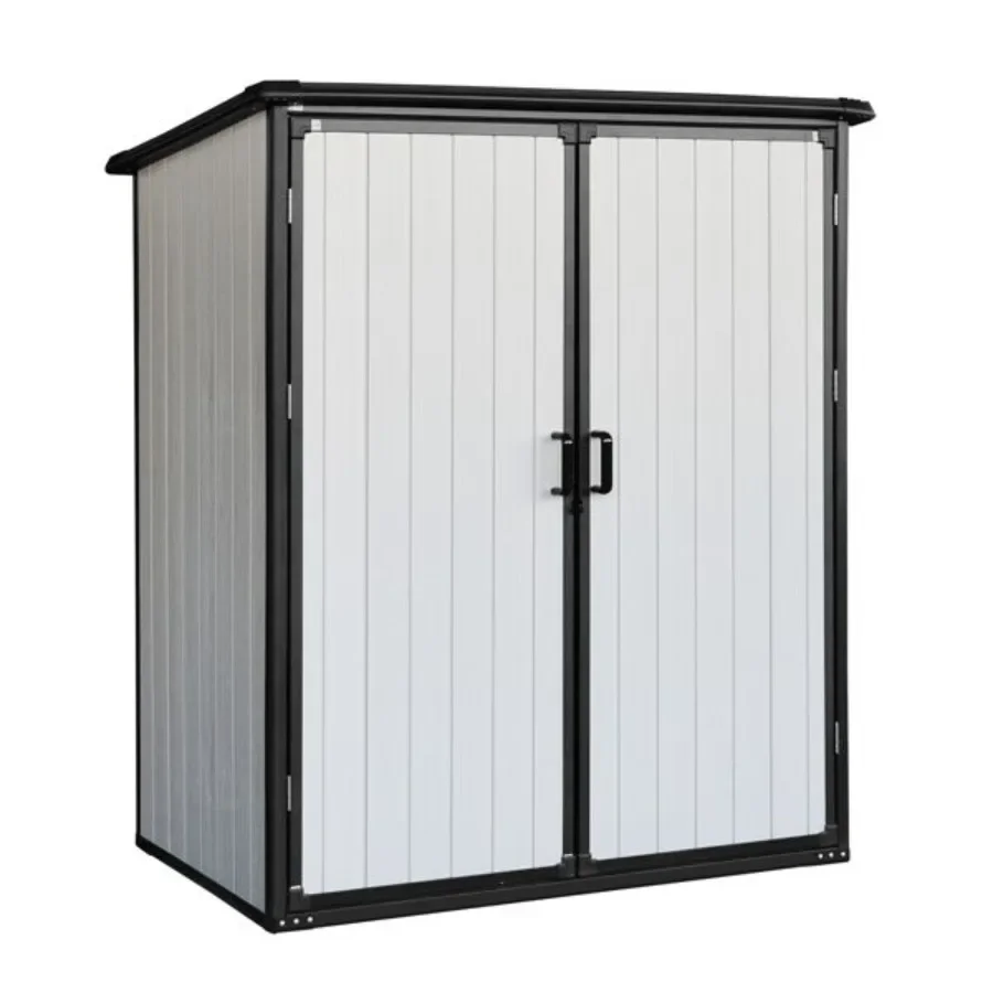 

5x3FT Outdoor Storage Shed Waterproof Resin Cabinet with Lockable Doors for Bikes and Patio Furniture