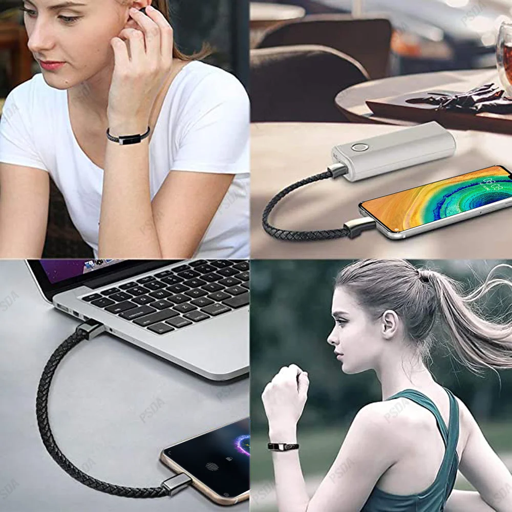 EONLINE Bracelet USB Cable Portable Micro USB Type C USB-C Data line Wristband Phone Cables for Phone Xiaomi