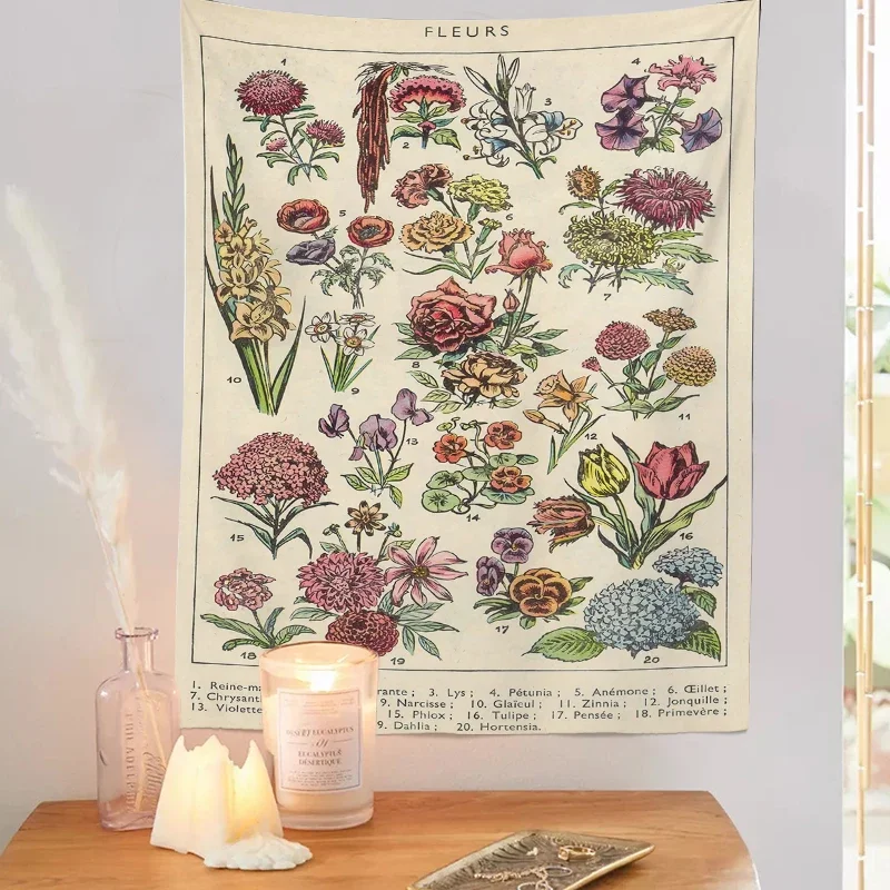 Bohemian tapestry wall hanging home decoration mushroom flowers and plants bedroom room decoration tapestry