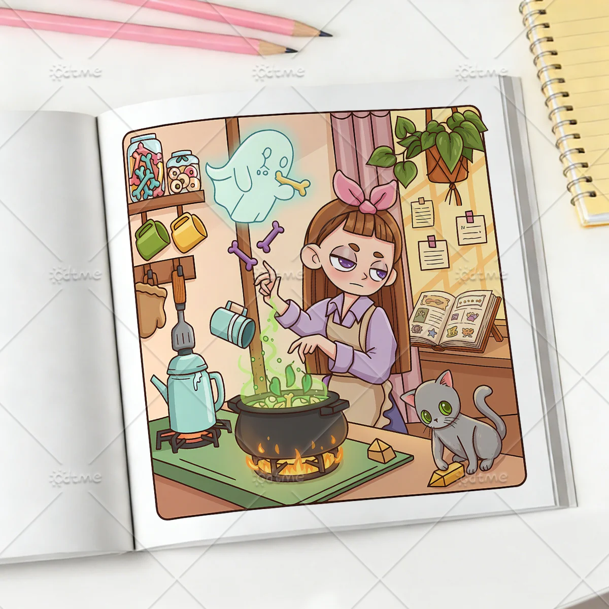 GOTHIC GIRL Malbuch für Erwachsene mit einfachen Cartoon-Mustern zur Entspannung, DIY-Mal- und Zeichenbücher für Teenager – Detail 8