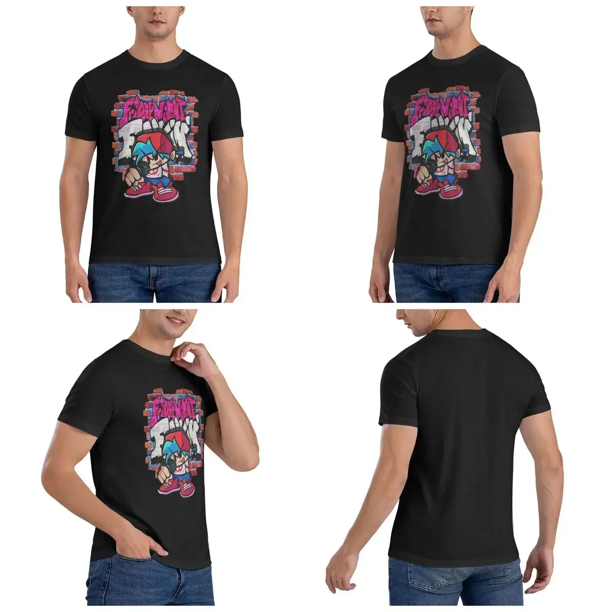 100% Cotton BoyFriend FNF. Brick Wall T-Shirt Men's Classic Oversized T Shirt Men Crew Neck Summer Shirts Tops S-6XL