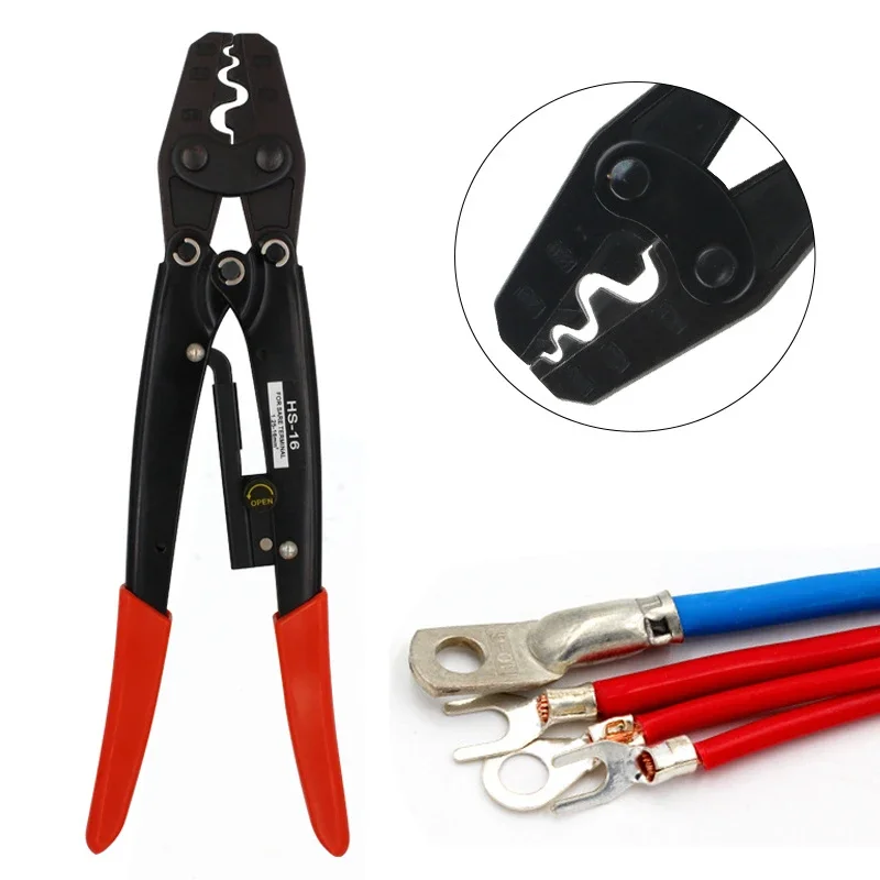 HS-16 Ratchet Crimper Plier 1.25-16mm² Mutli-functional Bare Terminal Crimping Pliers Electrician Hand Tools Crimping Tool