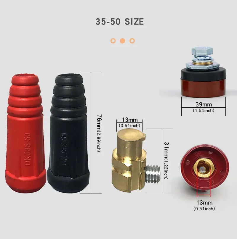 DKJ10-25 35-50 50-70 70-95 TIG Welding Machine Quick Fitting Female Male Cable Connector Clamp Socket Plug Adaptor For Dinse 4P gallery 2