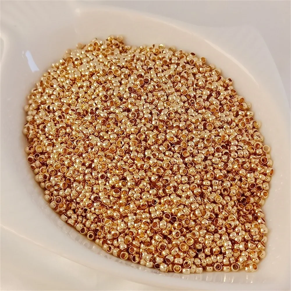 14k Copper-clad Gold Accessory Positioning Beads Flat Positioning Fixing Steel Wire Fishing Line Loose Beads Diy Handmade Jewelr