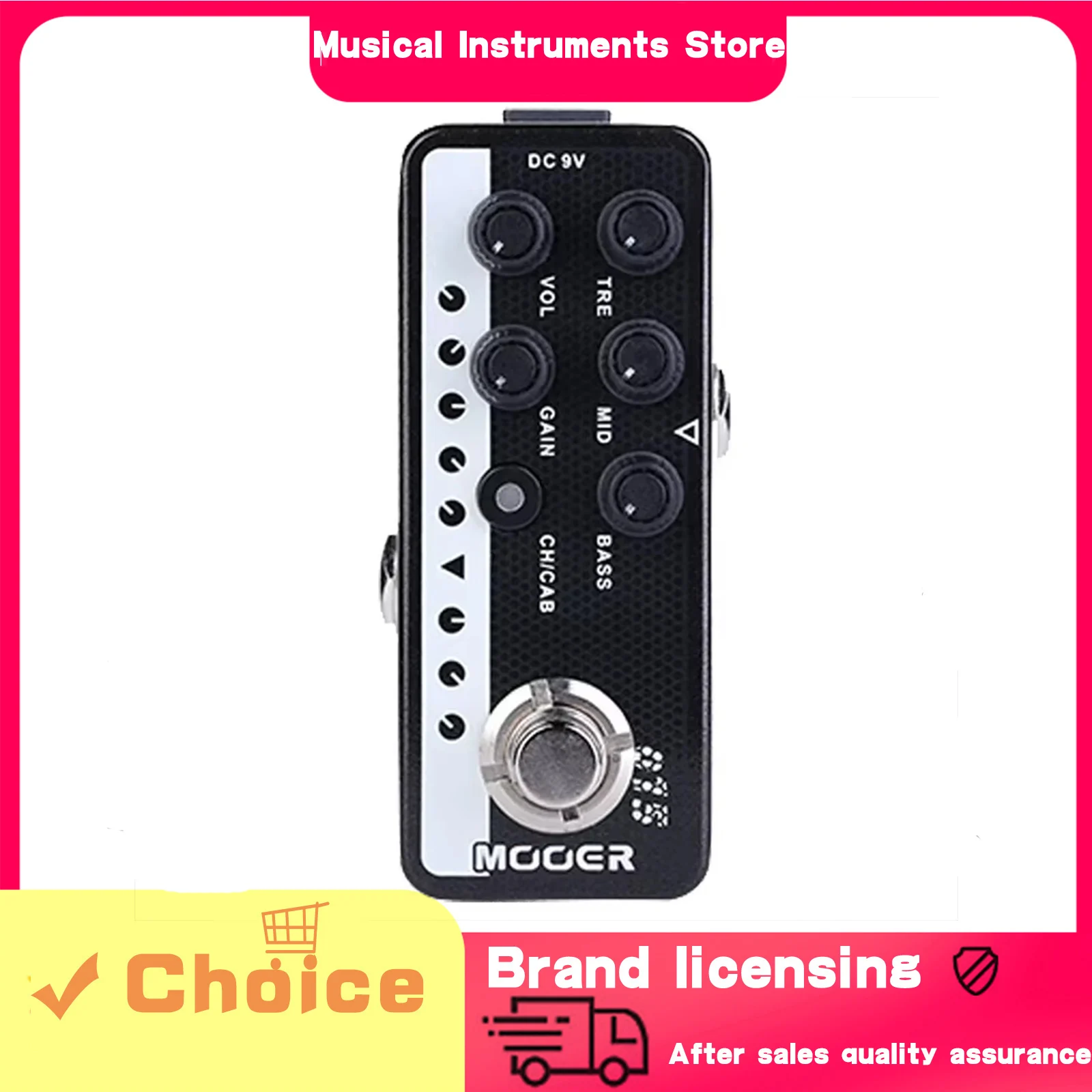 

Гитарная педаль эффектов MOOER 015 Brown Sound, цифровой предусилитель в стиле 90-х, двухканальный, 3-полосный эквалайзер, аксессуары и запчасти для гитары