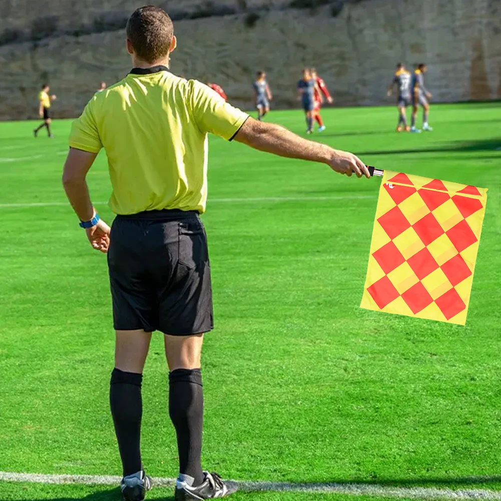 Soccer Referee Kit Referee Flag Red and Yellow Cards with Whistle Notebook and Pencil for Sports Soccer Football