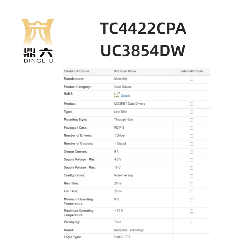 TC4422CPA  UC3854DW drive PDIP-8