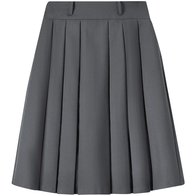 SENTUBILA Preppy Style Pleated Skirts for Womens 2025 Spring Grey New Texture Commute A-line Elegant Mid-length Skirt 151Q58822