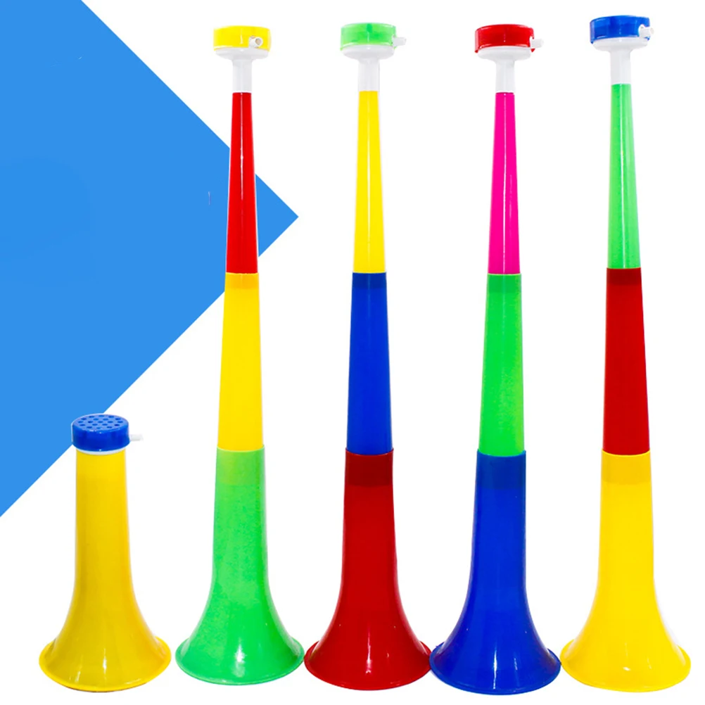 Plastic Telescopic Trumpet Kids Musical Instrument 3 Sections Promotional Props Sports Game Educational Toys Children Play