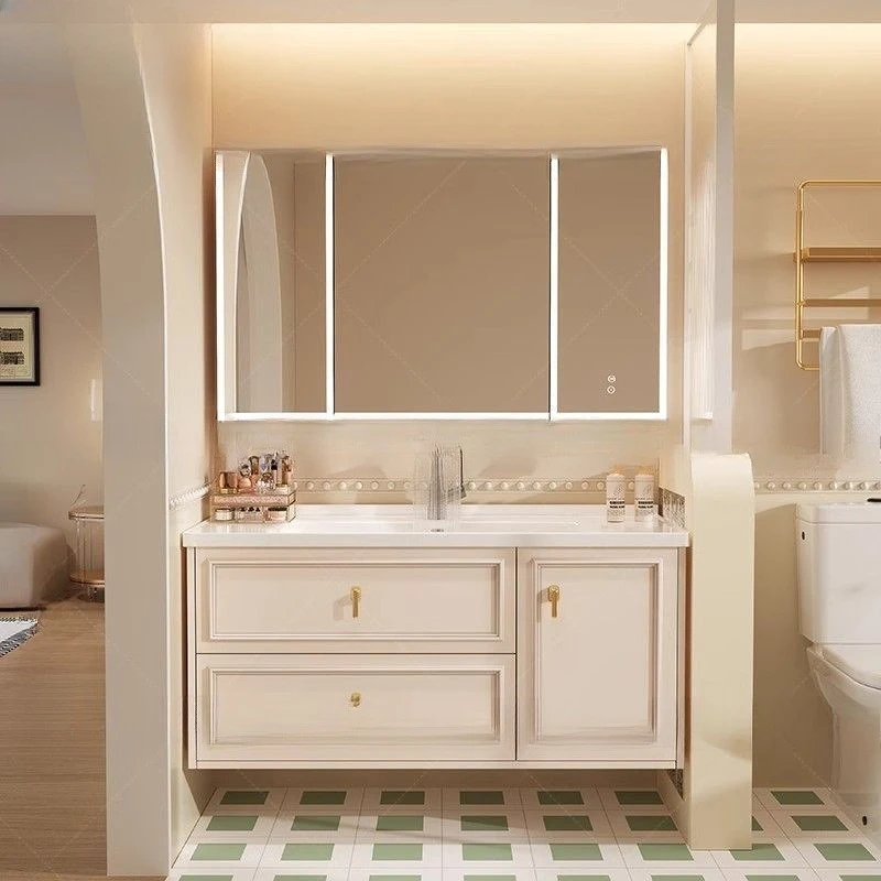 French bathroom cabinet, smart  combination ceramic integrated , wash basin