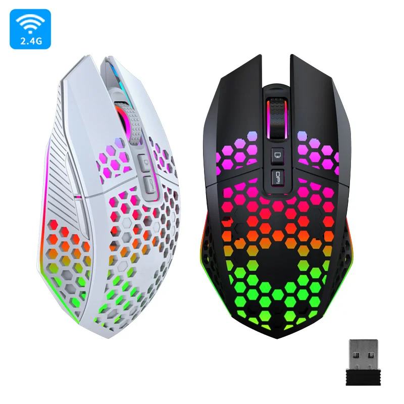 X801 Wireless Mouse 2.4G Gaming Chargeable Mute Mice Illuminated Mouse 3 adjustable 800-1200-1600DPI For PC Notebook Office