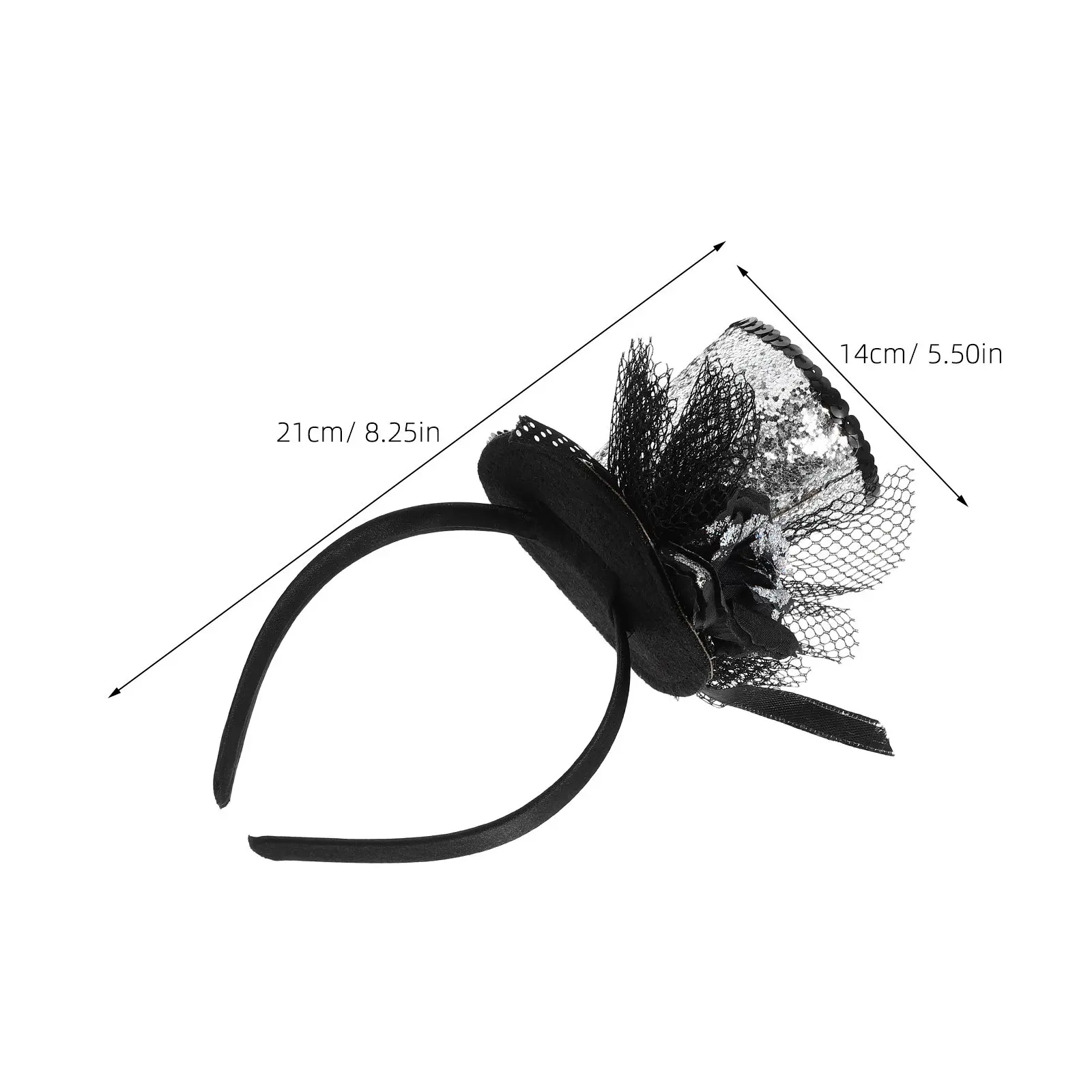Sequins Mini Top Hat Headband Sparkling Party Accessories Holiday Headwear Photo Props Top Hat Headband Prop Hats and Headbands
