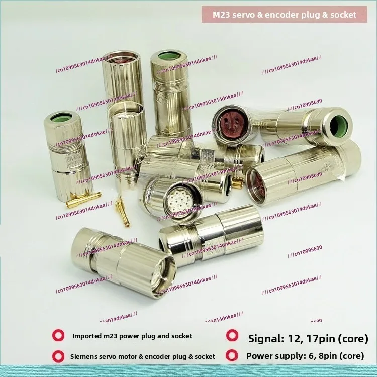 [M23 Connector] 6, 8, 12, 17, 19 Core, Pinhole Type (male and Female) Socket M23 Encoder Plug