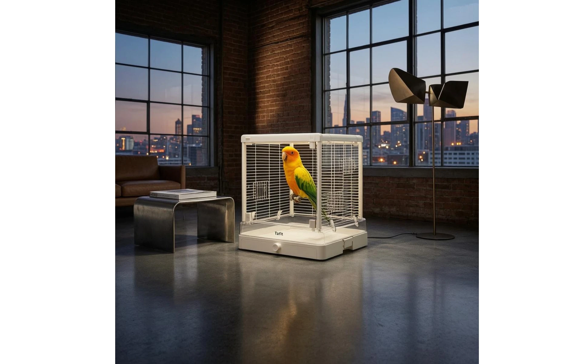 Square Parrot Cage Long-Lasting Clear Panoramic Bird Cage Pet Enclosure Easy to Clean Spacious
