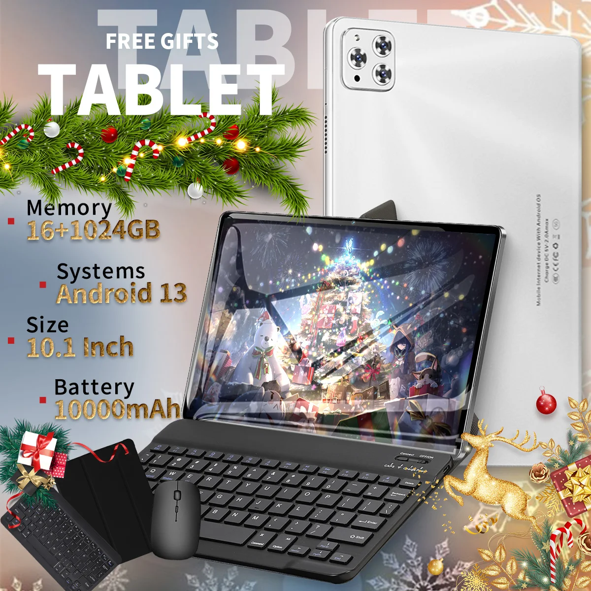 

2025 Global Version Tablet X95 Tab PC Android 13 16GB+1024GB Snapdragon 870 10.1 Inch HD 4K 5G WIFI Bluetooth Game Mi Tabs