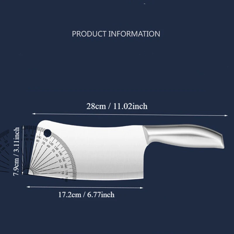 All-steel high hardness sharp machete meat knife professional chef chop big bone multifunction knife kitchen tools