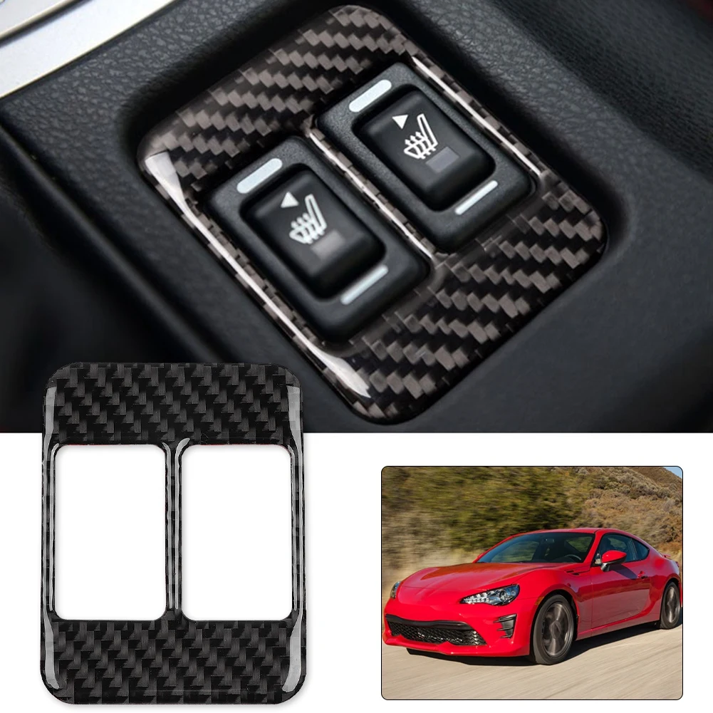 

Carbon Center Console Seat Heating Button Cover Trim Fit For 86 2013-2017 Center Console Button Cover