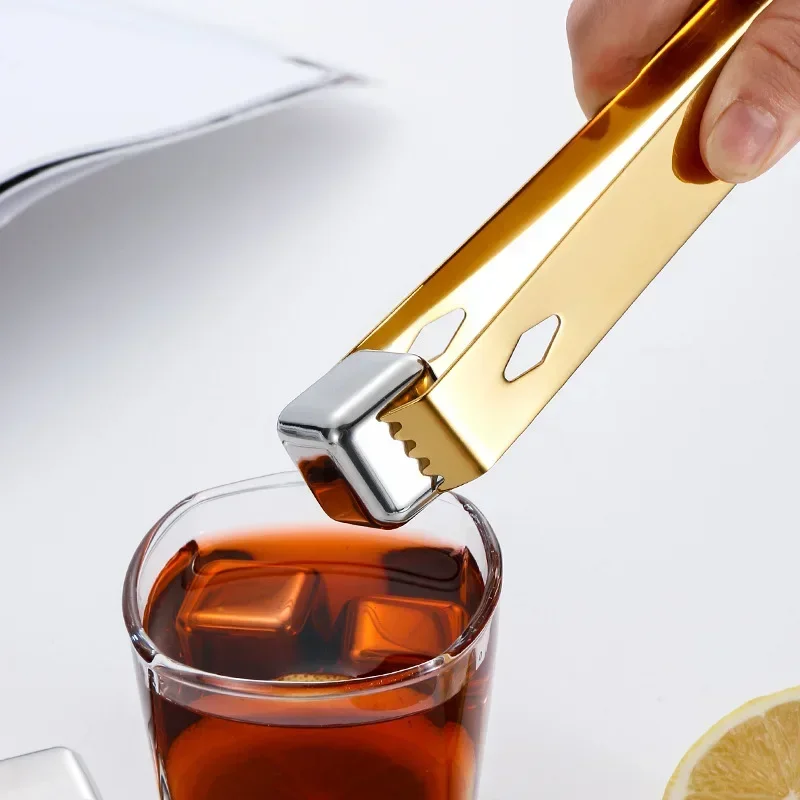 

Stainless Steel Kitchen Bar Ice Cubes Food Sugar Cubes Tongs Tool Garnish Tongs Bar Bartending Cocktail Tools Accessories