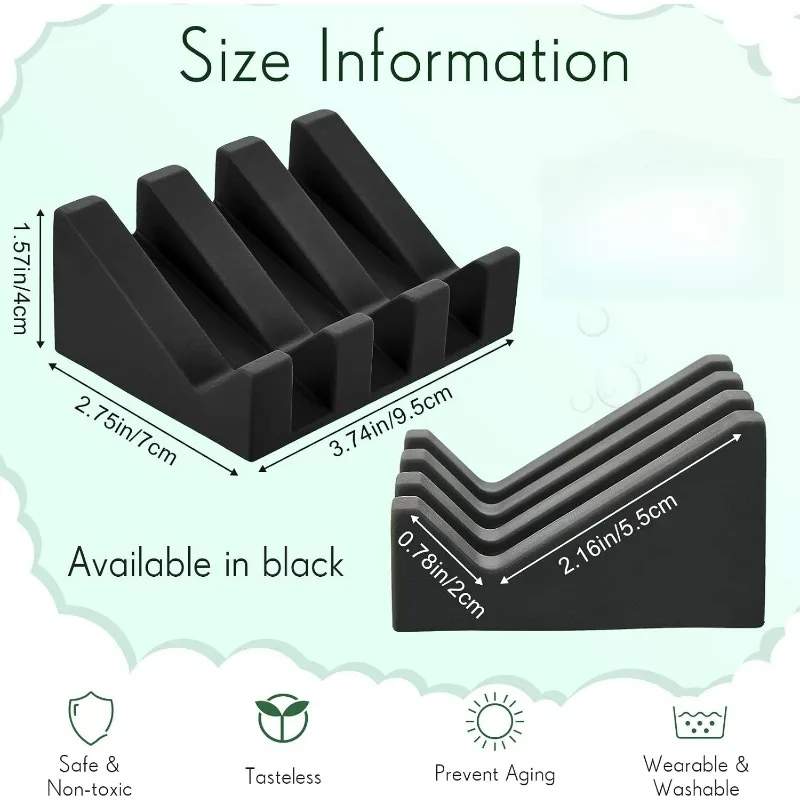 Silicone Self Draining Soap Dish Holder Waterfall Design Drains Fast To Keep Soap Dry Extends Soap Life