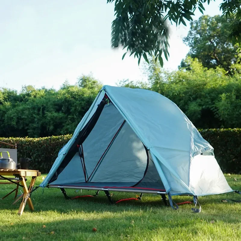 

Hot Selling Customized Outdoor Waterproof Single Layer Off Ground Tent Cot With Bed for Camping Suit