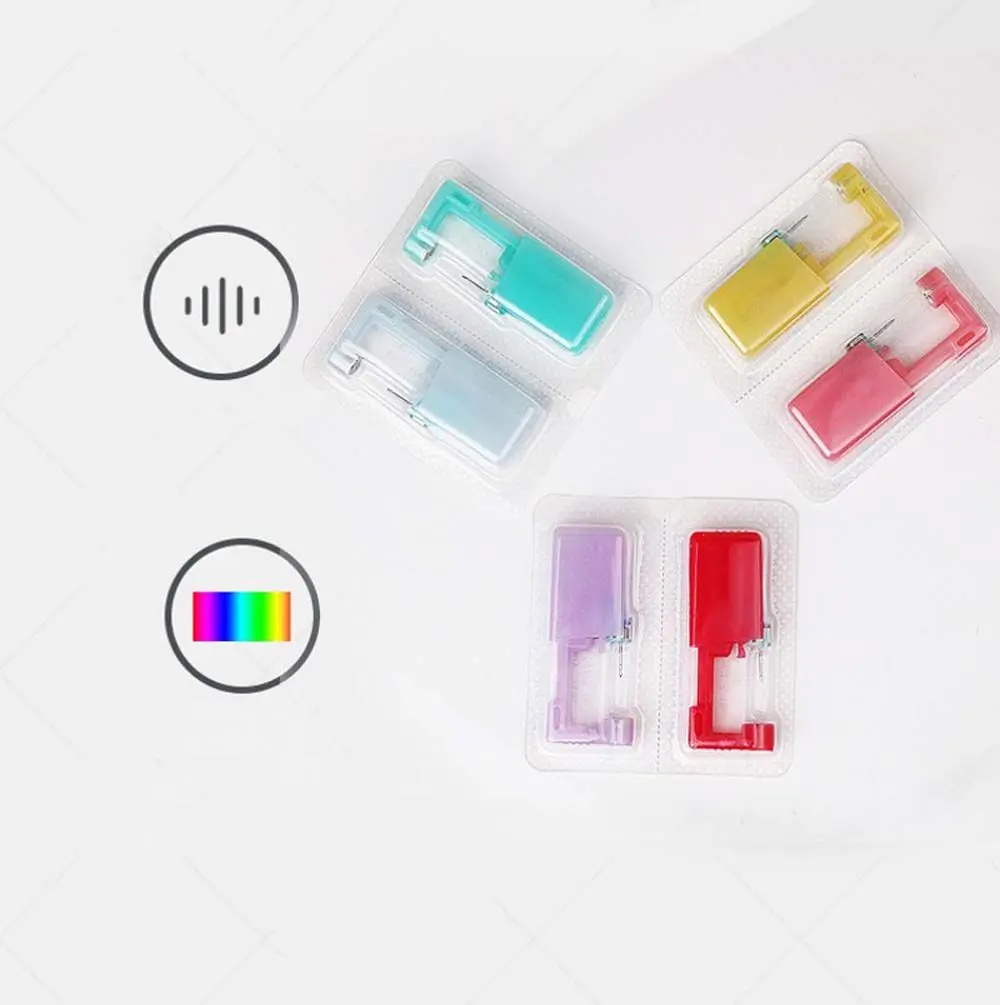 Sterile Professional No Pain Nose Tragus Disposable Nose Ear Piercing Tool Earring Piercer Machine Steel Helix Piercing