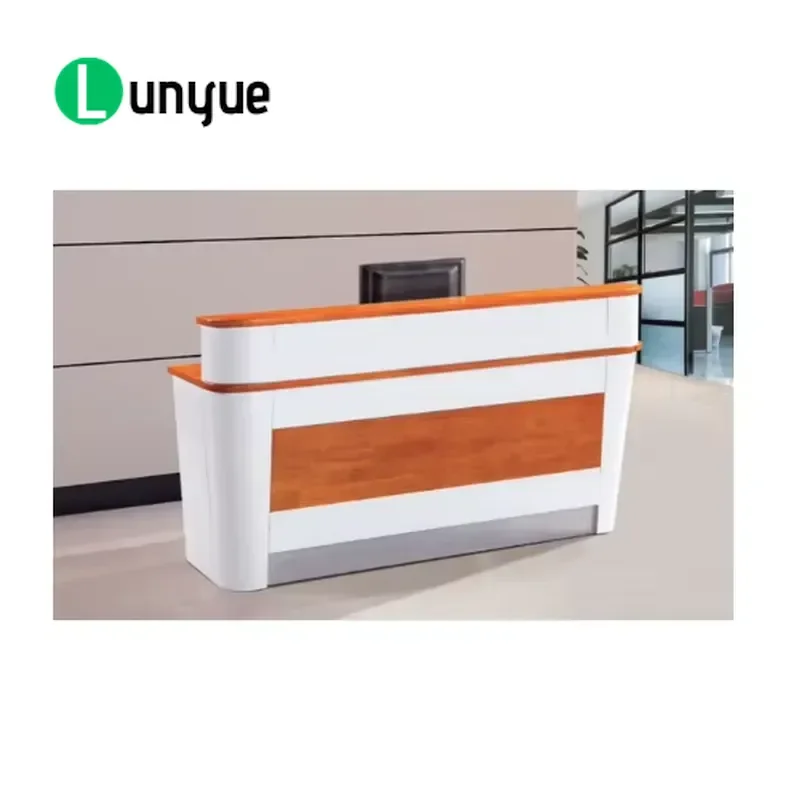 Modern MDF Reception Desk Customizable Logo for Office Hotel Beauty Gym School Mall Front Counter Furniture