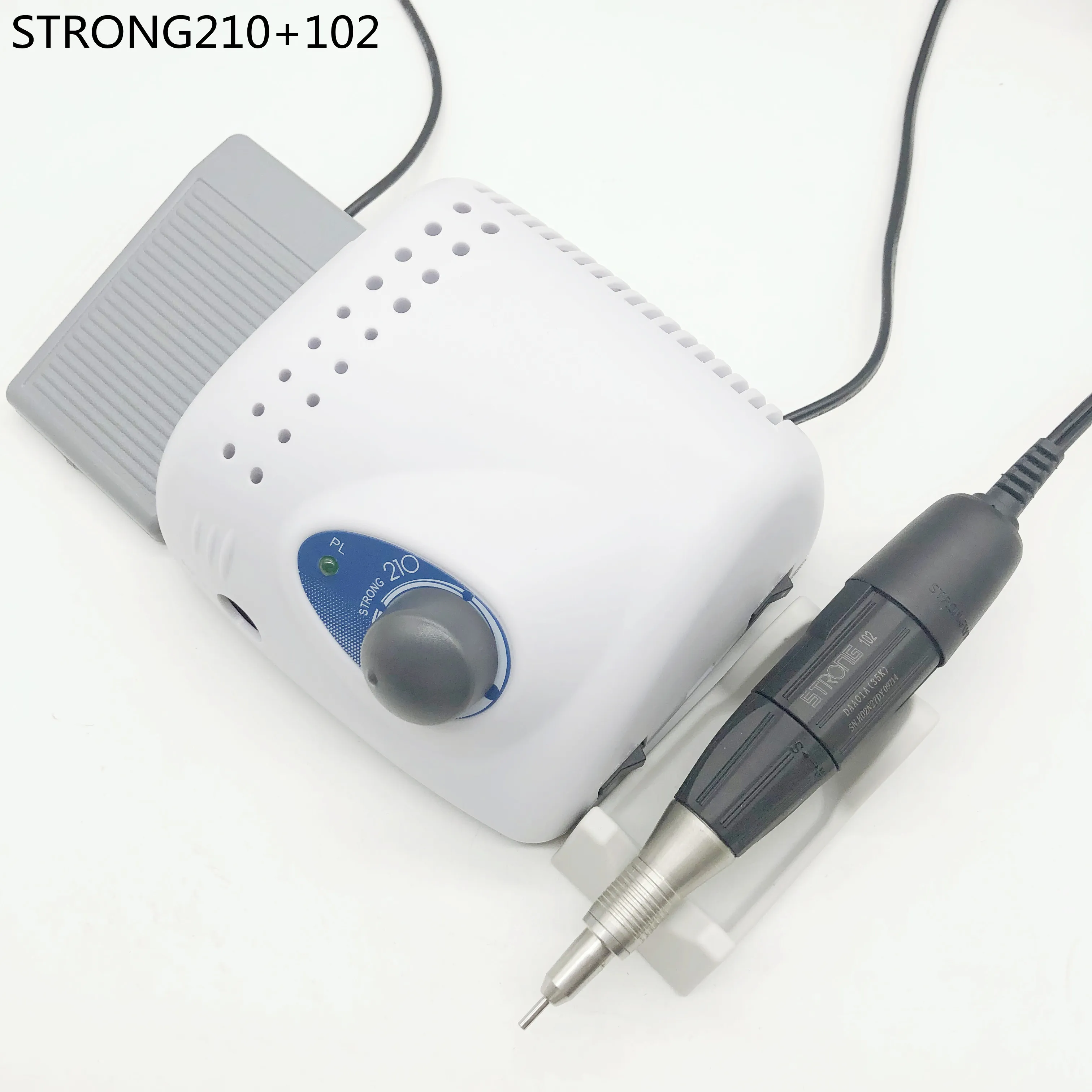 Strong210 Control Box + 65W102 Ferro 35000RPM Nail Polishing Machine Drill para o equipamento de polimento dental do prego