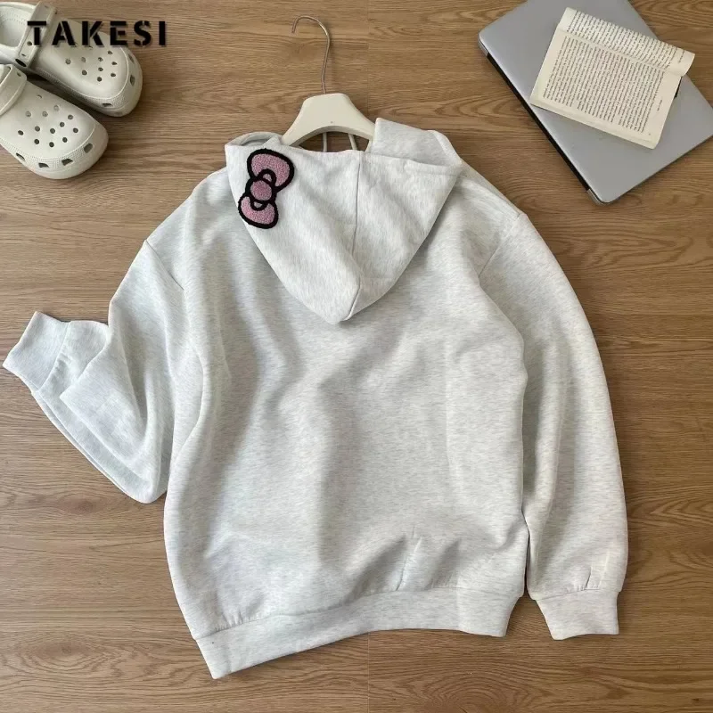 2024 Autumn Winter Women's Y2K Long Sleeve Sweatshirts Korean Street Style Animal Print Top Female Fashion Cartoon Hoodies