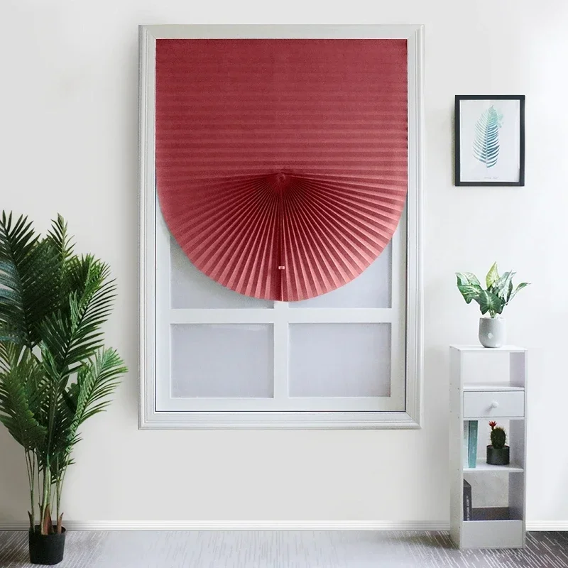 Blind for Window Self Adhesive Pleated Blinds Cordless No Drill Fabric Blinds Room Darkening Shades Blackout Shades for Bathroom image 3