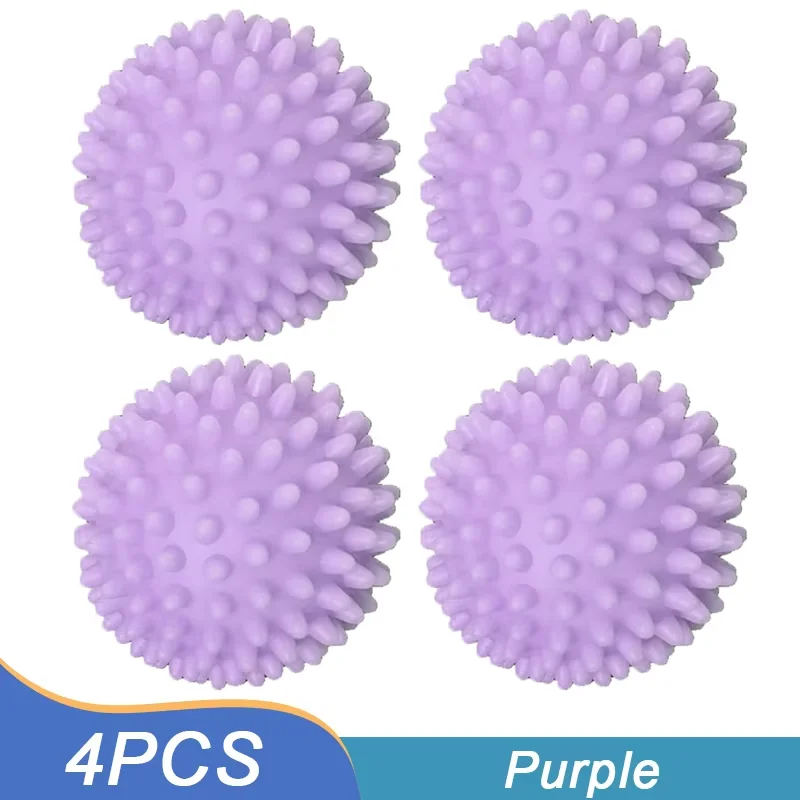 4Pcs PVC Dryer Ball Reusable Laundry Ball Washing Machine Drying Fabric Softener Ball for Home Clothe Cleaning Tool Accessrices