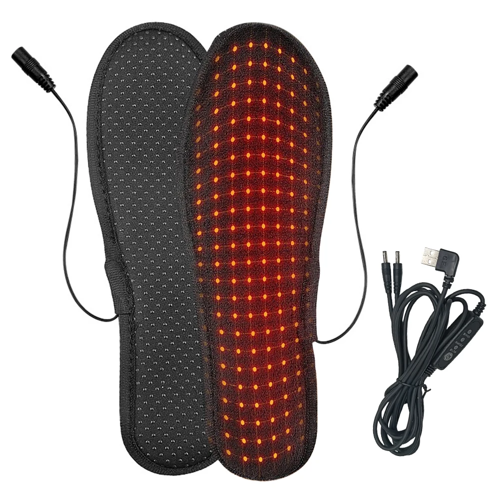 USB Heated Shoe Insoles Winter Electric Heated Insoles USB Heating Feet Warmer for Women Men