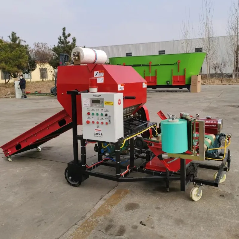 Customized Automatic Hydraulic Round Hay Maize Silage Corn Press Baler Machine Grass Corn Silage Machine Hydraulic Baling