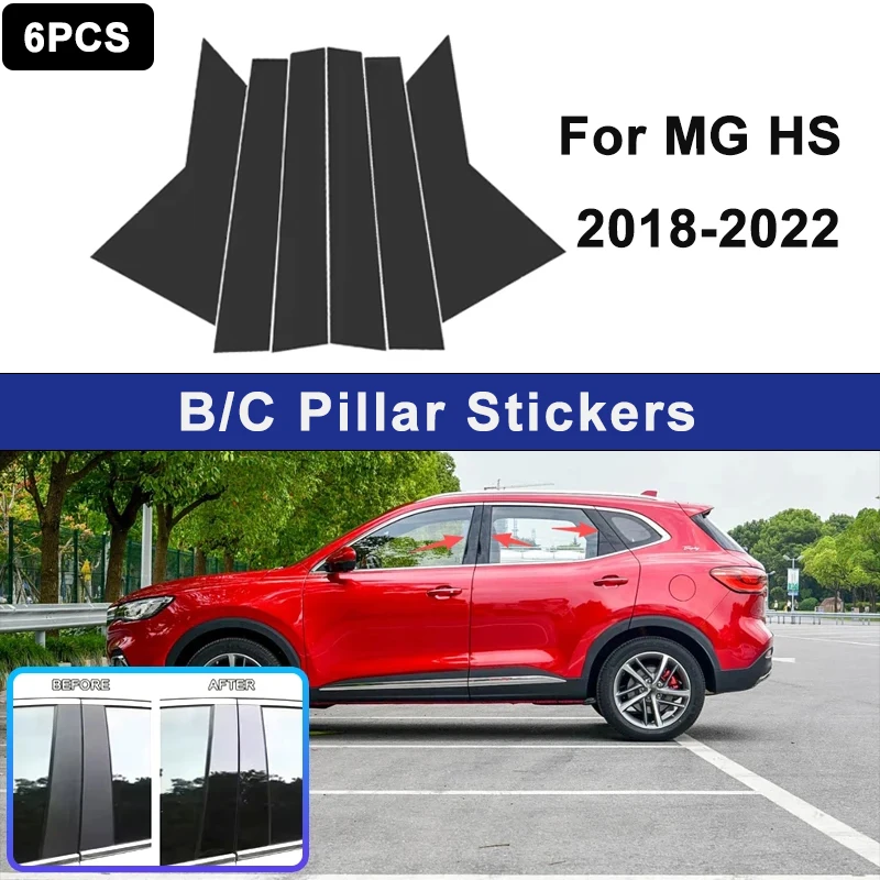 

For MG HS 2018-2022 Glossy Black PC Material Window Column Car Door Center B C Pillar Post Cover Trim Car Accessories