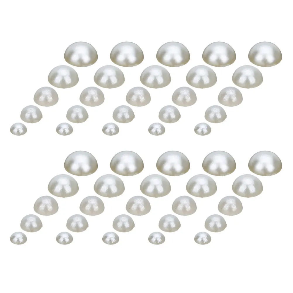 1000pcs Pearl Patch Accessories Semicircle Design For Diy Jewelry Craft Decor Fashion Sticker Paste Vase Clock Earring Cufflink