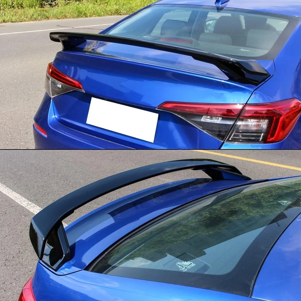 IKON MOTORSPORTS سبويلر خلفي لسيارة Honda Civic 11th Gen Sedan 4-Door، HPD V2 Style Gloss Black