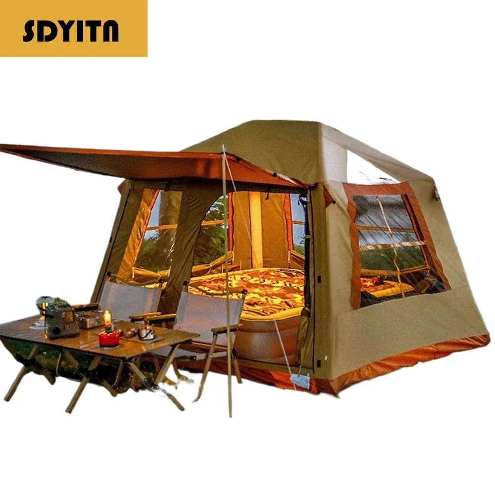 

Outdoor Camping Full Set Leisurely Cabin Thickened Automatic Inflatable Tent Waterproof Heavy Rain Overnight Gear