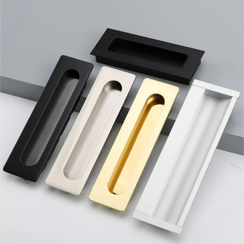 Sliding Door Pulls Flush Door Handles, Flush Pulls Recessed Door Knobs Handles Hardware，Closet Door Pulls for Drawer Cabinet