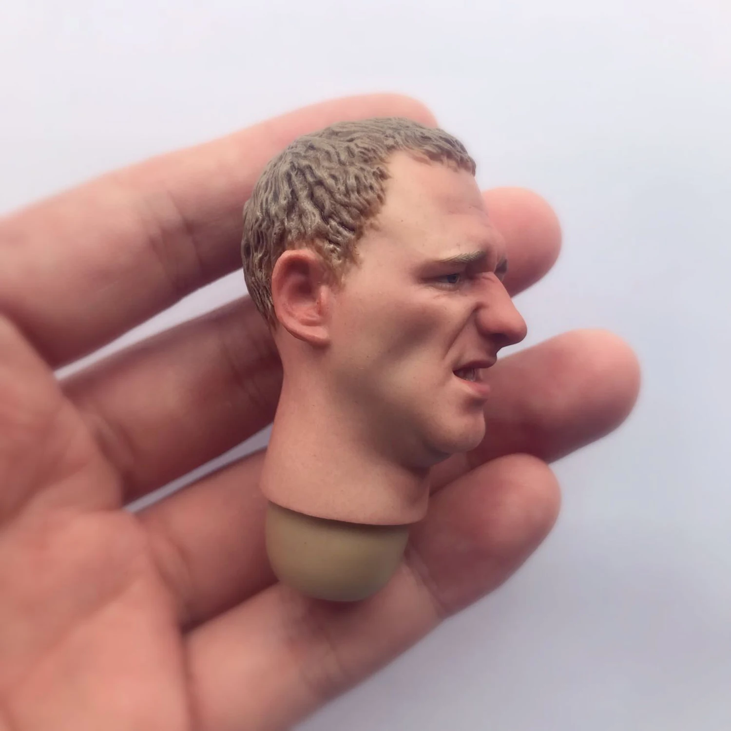 FP-S-001 WWII Soldier Man Head Carved 1/6 Expression Head Model Toys Fit 12'' DID Worldbox Action Figure