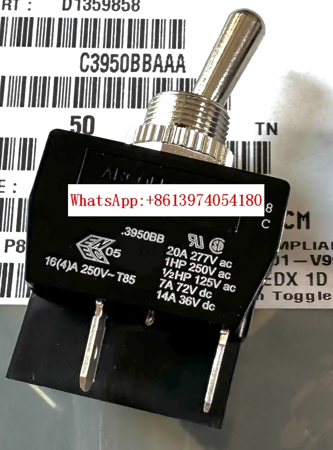 

Тумблер UK 3950BB, 4-контактный, 2-скоростной, поворотный рычаг, выключатель питания, 20 А