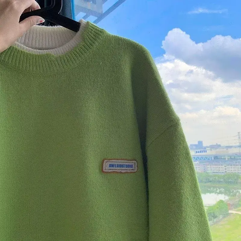 Pull homme automne hiver ample coréen Sle décontracté japonais Sle tricoté manteau d'hiver paresseux Faion fibre de Polyester