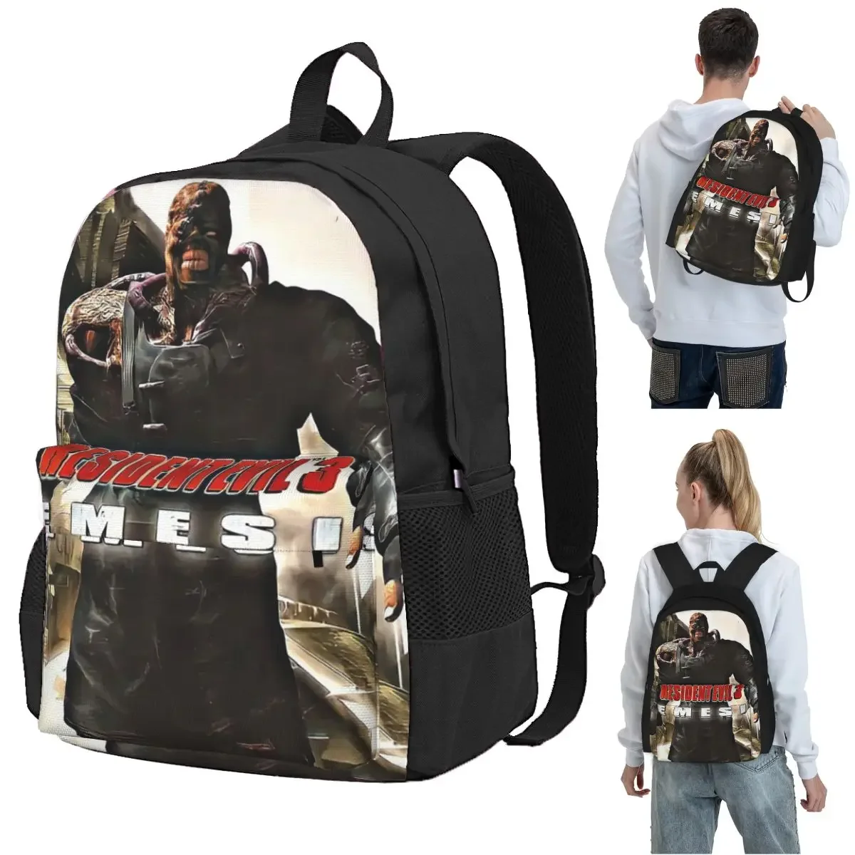 Resident Evils 3 Nemesis V1 Backpack Student BookBag Kids School Bag Computer Shoulder Bags for Men Women