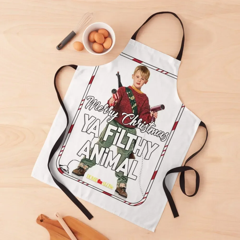 

Merry Christmas Ya Filthy Animal Apron work gowns for women cleaning Women's Dress Apron