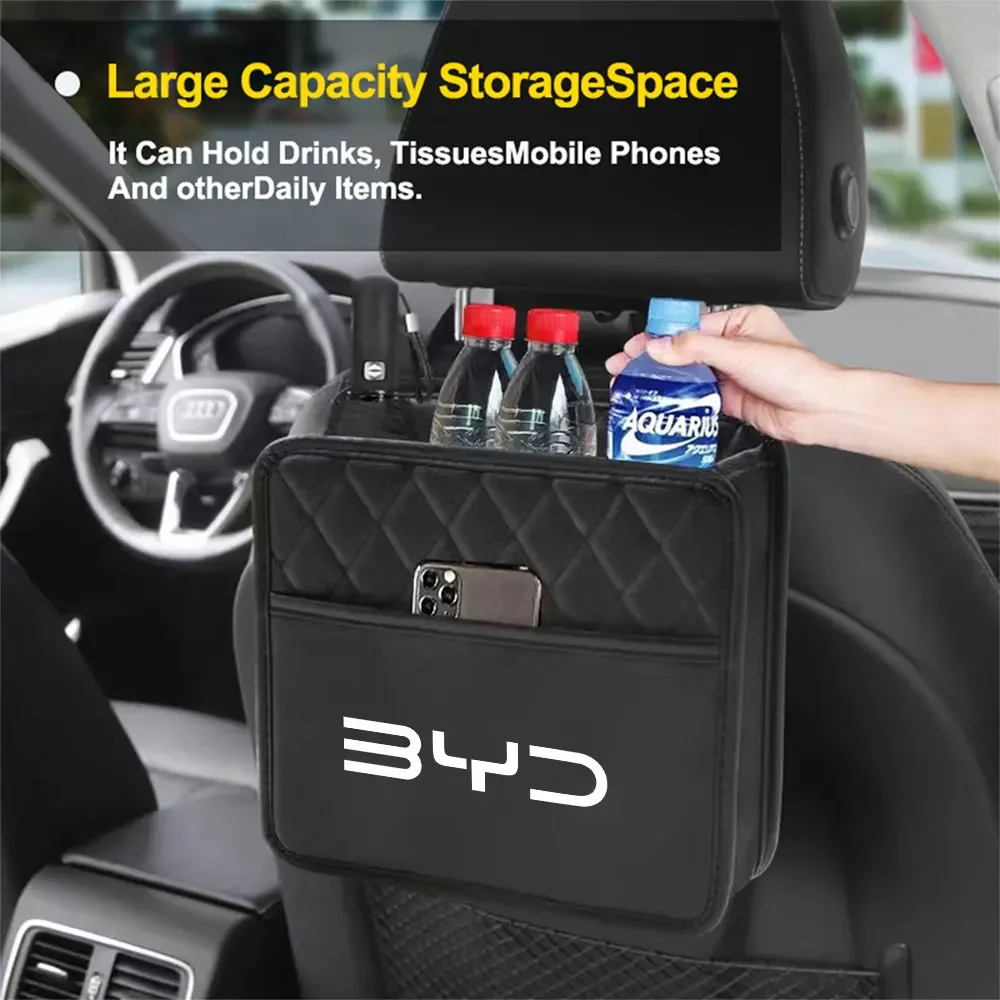 

1x Multi-Pocket Seat Back Kick Mat Protector For BYD Tang Song Max Yuan Plus Atto Dolphin G6 I3 G3 F0 E6 F3 Hanging Bag